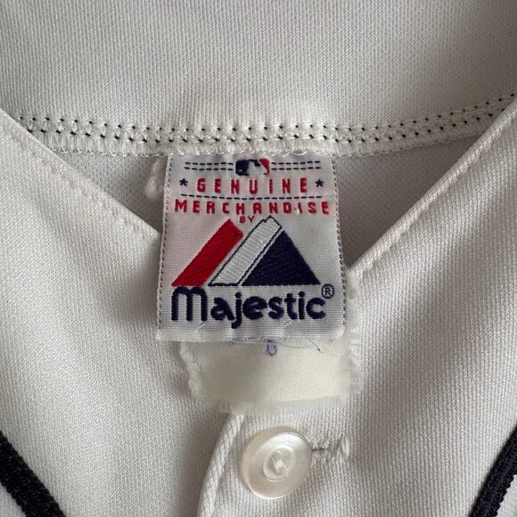 Vintage Majestic MLB Detroit Tigers White Button Front Jersey Blank Back Large - Picture 3 of 7